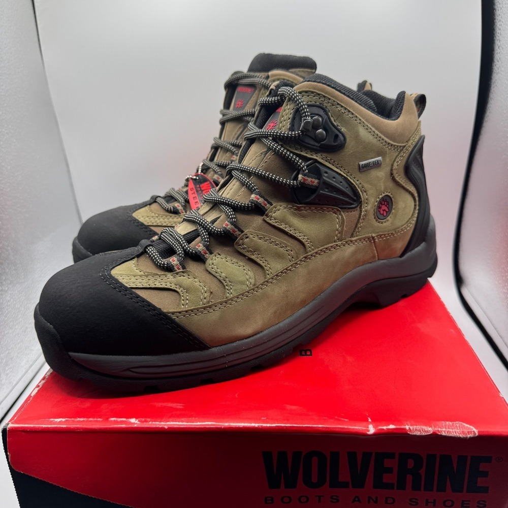 Wolverine Trecker ST Gore-Tex Hiker Boots Men 11.5 EW Tan Steel Toe Waterproof